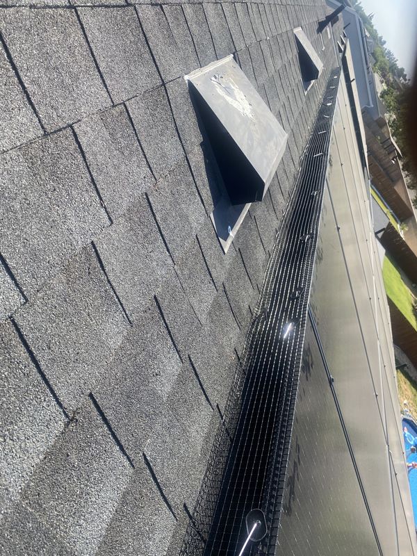 Critter-guard mesh secured along the lower edge of rooftop solar panels